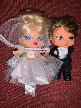 Bratz Baby’s Wedding Set - Bride And Groom - Cake Topper - 5” Mini Dolls - Exc