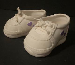 Vintage Hasbro Playskool My Buddy Kid Sister Shoes Off White With Purple Hearts