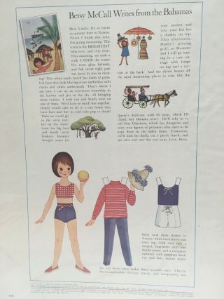 1964 VINTAGE BETSY MCCALL WRITES FROM THE BAHAMAS PAPER DOLLS UNCUT 2