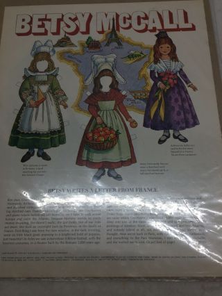 1970 Vintage Betsy Mccall Writes A Letter From France Paper Dolls Uncut