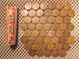 Very Rare Roll Of 50 1909 Vdb Lincoln Head Wheat Pennies All Pennies Are Vdb