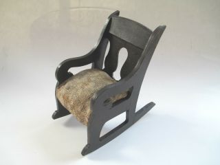 Arts And Crafts Miniature Doll Rocking Chair / Hand Made Wooden - Early 1900 