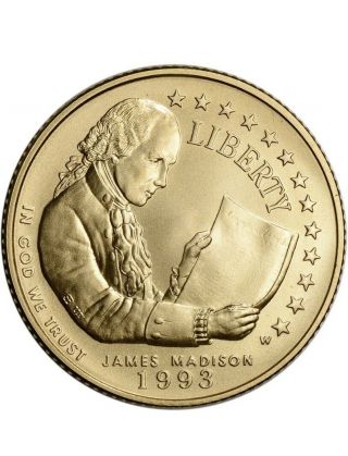 1993 - W Us Gold $5 Bill Of Rights Commemorative Bu - Coin In Capsule