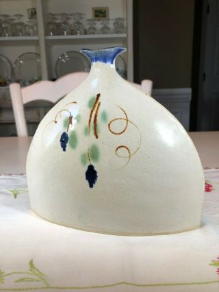 Vintage Mangum Studio Art Pottery Flounder Vase Weaverville,  Nc Handmade 1990