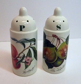 Portmeirion China Pomona Salt & Pepper Shakers Pear & Plum England