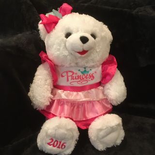Dan Dee Snowflake Teddy Plush White Bear Princess Pink 2016 Stuffed Animal 22 "