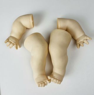 Vintage Doll Arms 6” Legs 6 1/4” Parts Chubby For 18” Baby Dolls Hard Vinyl