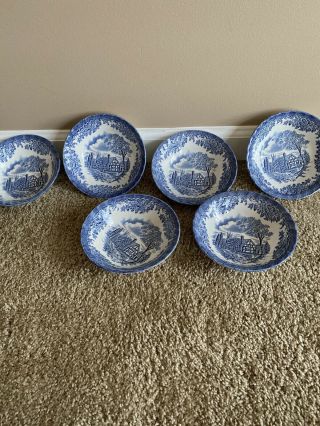 Churchill Fine English Tableware Blue Set Of 6 Bowls (please