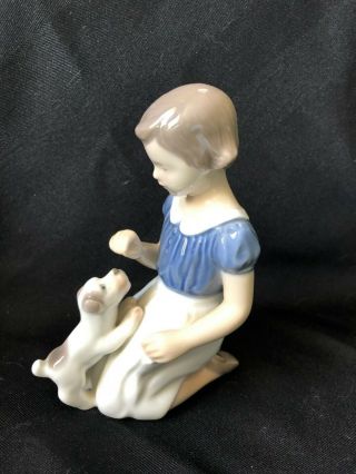 Bing And Grondahl B & G Girl Kneeling With Puppy Dog Figurine 2316 Porcelain
