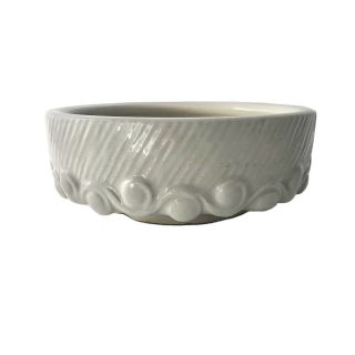 Vintage 40s Mccoy Pottery Jardiniere Planter Wave Swirl White Glaze Usa