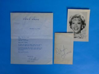 1962 Dinah Shore Autographed Signed Letter To A Fan Classic Tv Singer