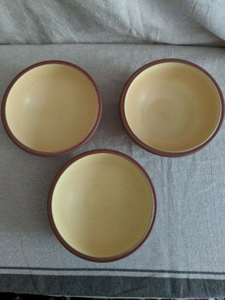Set of 3 Denby JUICE LEMON Soup/ Cereal Bowls 7” Yellow 2