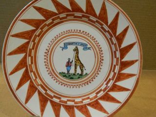 Palio Di Siena Ceramic 8 " Tile Plate " Giraffa " - Giraffe W/ Moor Italy Vintage