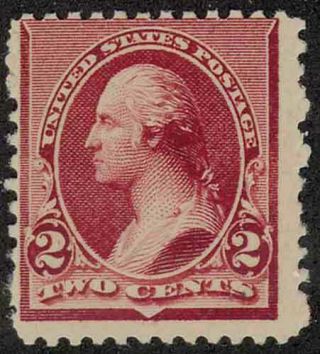 Us 219d 2¢ 1890 Small Bank Note Issue George Washington Lake Vg Nh