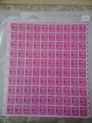 Us Stamp 808 - James Madison 4c - Sheet Of 100 Mnh Og