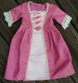 Euc Retired Meet Dress From Elizabeth American Girl Doll 18 " Pink Historical