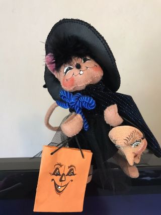 Good 2006 6” Annalee Halloween Witch Mouse With Mask