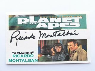 " Escape From The Planet The Apes " Ricardo Montalban Autographed 3x5 Index Card