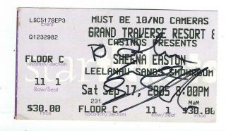 Sheena Easton Signed 2005 Concert Ticket Stub To John