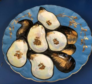 Limoges Hand Painted Turkey Oyster Plate