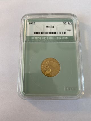 1928 - D Indian Head 2.  5 Quarter Eagle Gold Coin