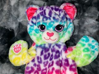 Build A Bear BABW Leopard Cheetah Rainbow Lisa Frank Cat Plush UNSTUFFED 2