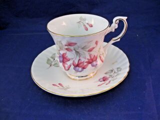 Rosina " Queens " Vintage Tea Cup And Saucer - Fine Bone China - Made In England