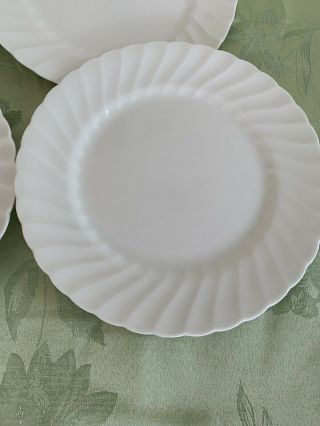 Tuscan WHITECLIFFE Fine English Bone China SET of 5 Dinner White Plates Scallop 2