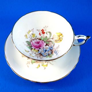 Handpainted Floral Bouquet Center Paragon Tea Cup And Saucer Set
