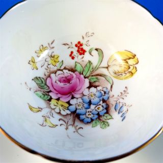 Handpainted Floral Bouquet Center Paragon Tea Cup and Saucer Set 3