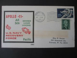 1969 Apollo 11 Uss Hornet Prime Recovery Ship Beck B801 Printed Cover Lunar Moon