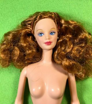 Mackie Face Barbie Nude Doll With Strawberry Blonde Curly Hair