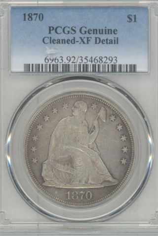 1870 Seated Liberty Dollar Pcgs Xf Details Cleaned