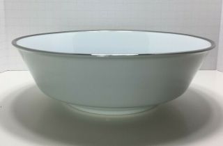 Noritake China 6981 Pilgrim Pattern Round Serving Bowl With Platinum Trim