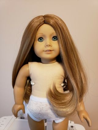 Doll wig SZ 10 - 11,  long Auburn & Blond,  heat resistant,  Synthetic,  Pre - Owned 3