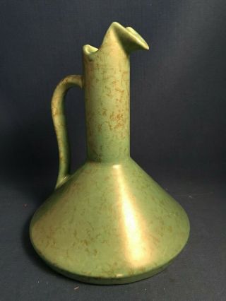 Red Wing Rumrill Pottery Ewer 184 With Speckled Matt Green Glaze
