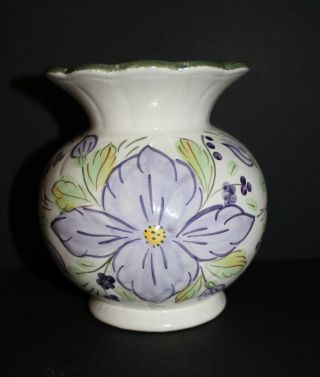 Vase Hand Painted Vintage Blue Ridge Pottery Spi Erwin Pottery N.  P.