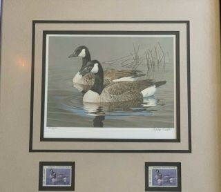1986 Federal Framed Duck Stamp Print - Thomas Huata,  Artist Ap 59/150