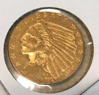 1928 Indian Head Quarter Eagle 2.  50 Dollar Gold Coin 2 - 1/2
