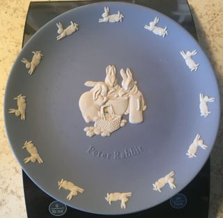 Wedgwood China Jasperware White On Pale Blue Peter Rabbit