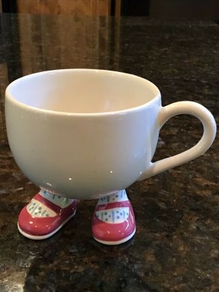 1973 Vintage Carlton Ware Walking Feet Cup Made In England Pink Mary Jane Shoes