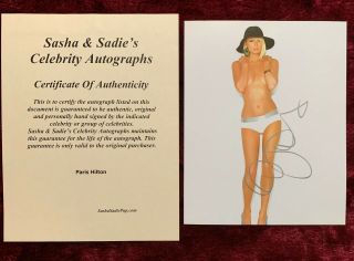 Hand Autographed Paris Hilton Signed 8 X 10 Photo Hot Sexy