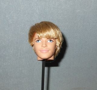 2009 Barbie Ken Fashionista Articulated Ken Doll Head W/rooted Blonde Hair