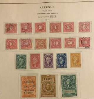 G9/91 Us Stamp Revenue Bob Wines 1917 Rare Complete Set 1c - $100 Uhr G.  Set Coll