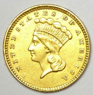 1857 Indian Dollar Gold Coin (g$1) - Xf Details (ef) - Rare Classic Coin