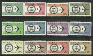 U.  S.  Possession Canal Zone Airmail Stamp Scott C42/c53 - Mnh Issues - Set 10