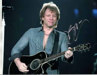 Jon Bon Jovi Sexy Photo Hand Signed W - Singer - Songwriter - Guitar Player