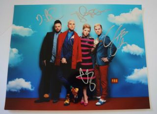 Neon Trees Signed Autographed 11x14 Photo Full Band Tyler Glenn,  3 Vd
