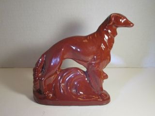 Rosemeade Dakota Pottery Dark Brown Russian Wolfhound Figurine