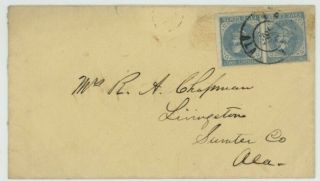 Mr Fancy Cancel Csa 7 Pair Cover With Mobile Ala 1863 Dcds To Livingston Ala